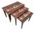 Vintage Mid Century Anglo Indian Bone and Wood Inlaid Rosewood Nesting Tables - Set of 3 For Sale