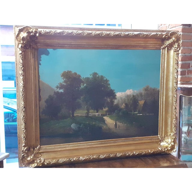 Louis Philippe Era Artist, Landscape, 1800s, Oil on Canvas, Framed For Sale - Image 15 of 15
