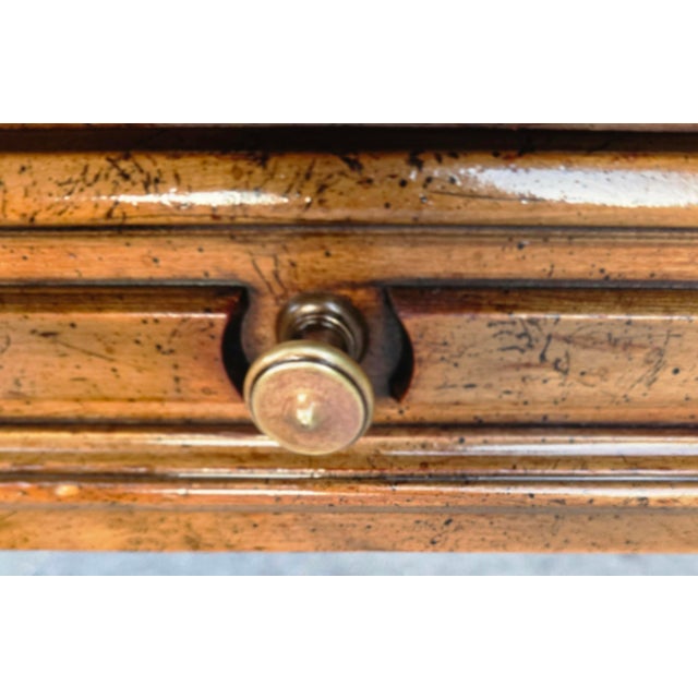 Sligh-Lowry Furniture Co. Vintage Hollywood Regency Sligh Lowry Leather Top Writing Desk For Sale - Image 4 of 14