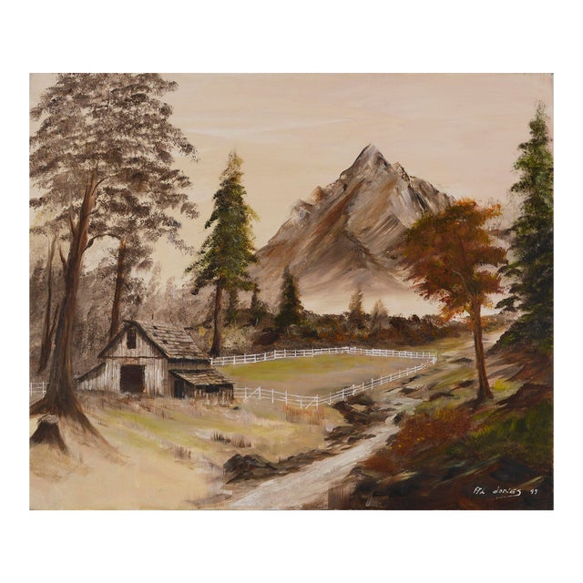 Mountain Farm Landscape by Al Jones For Sale