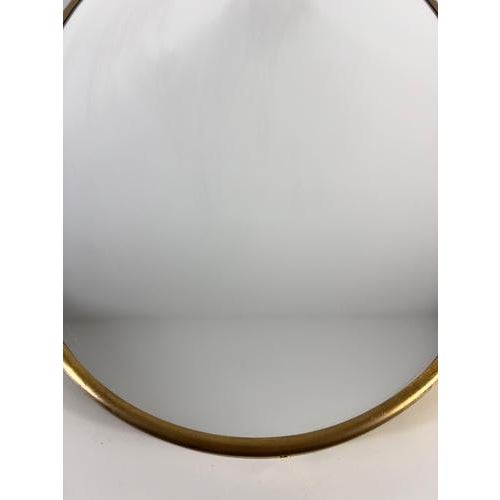 Italian Oval Brass Framed Wall Mirror, 1960s For Sale - Image 6 of 12