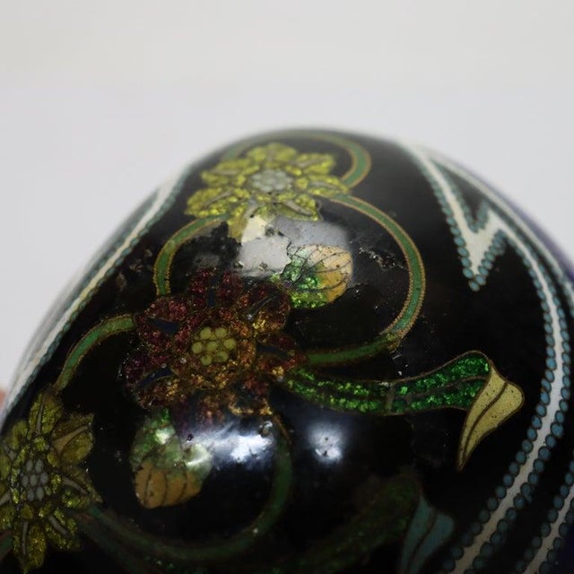 Antique Chinese Cloisonne Enameled Lidded & Footed Jar Early 20thC For Sale - Image 9 of 9