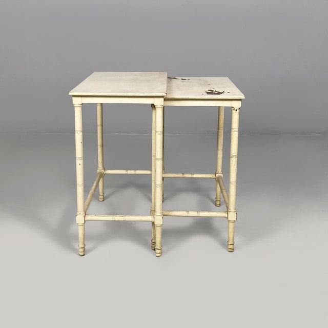 Wood Mid-Century Modern Italian Coffee Tables in White Wood, 1940s, Set of 2 For Sale - Image 7 of 18