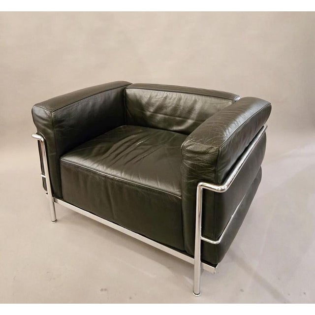 LC3 Armchair in Black Leather from Le Corbusier, 1970s For Sale - Image 9 of 9