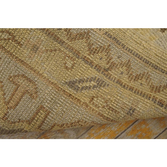 1920s Tan Beige Medallion Antique Turkish Decorative Oushak Rug 9'3" X 11'10" Handknotted Wool Carpet For Sale - Image 13 of 14