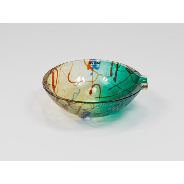 Vintage Italian Murano Art Glass Bowl by Alfredo Barbini, 1970s For Sale - Image 4 of 18