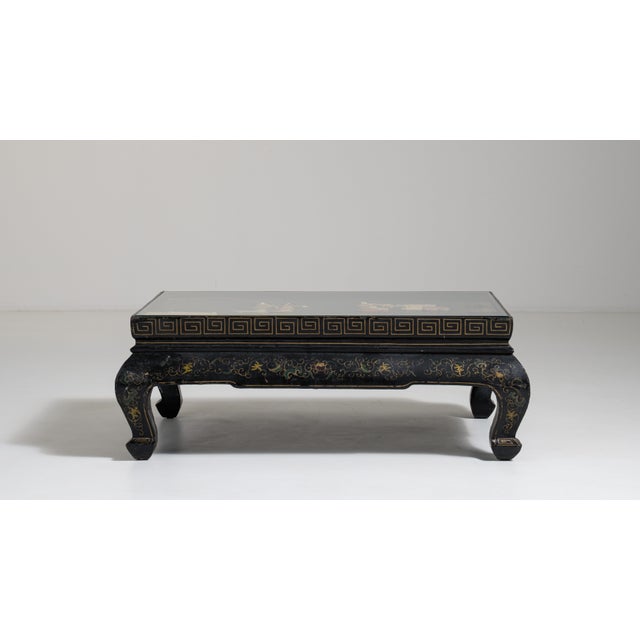 Chinoiserie Coffee Table with Glass Top, Antique, China, 20th Century For Sale - Image 13 of 13