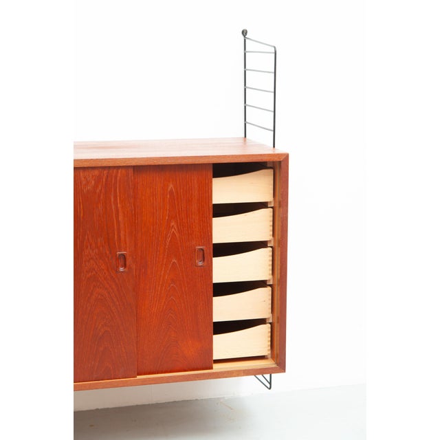String Wall Sideboard in Teak by Kajsa & Nisse Strinning, 1950s For Sale - Image 6 of 13