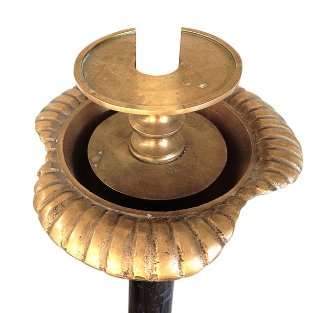 Mid 19th Century Large 19th C. French Marble and Brass Candlesticks - A Pair For Sale - Image 5 of 8