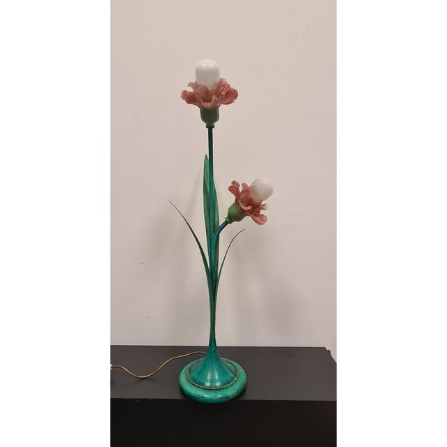 Lamps with Murano Glass Flowers from Bacci Florence, Set of 2 For Sale - Image 9 of 16