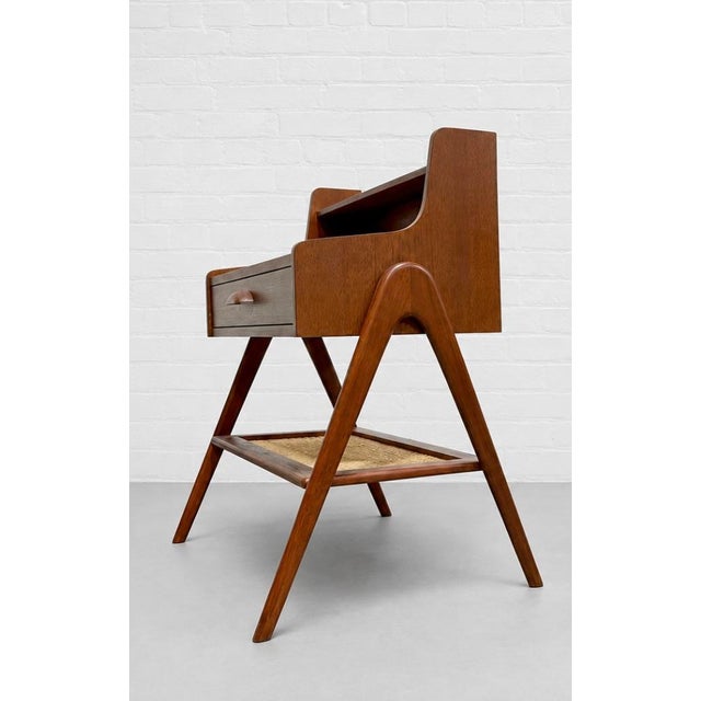 1960s 1960s Mid Century Modern Handcrafted Caned Teak Cabinet / Entryway Table For Sale - Image 5 of 14