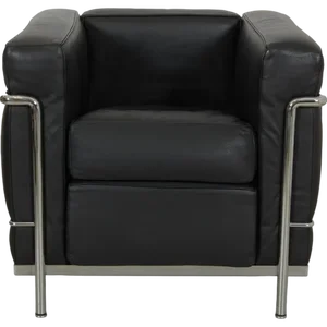 Lc-2/1 Lounge Chair in Black Leather by Le Corbusier