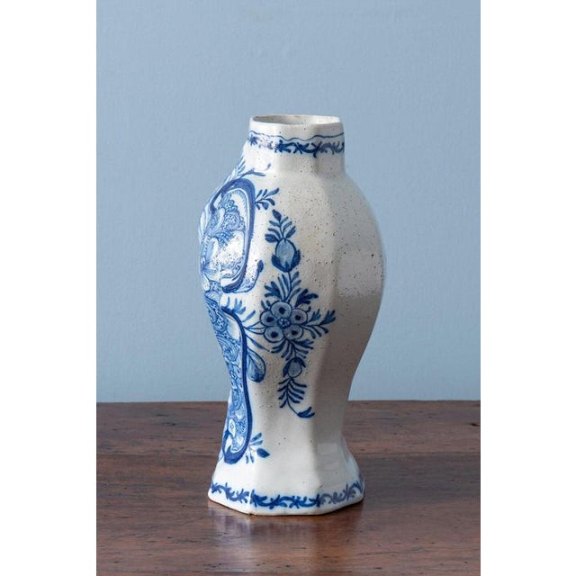 Ceramic Dutch Blue and White Baluster Vases from Delft, 1700s, Set of 2 For Sale - Image 7 of 14