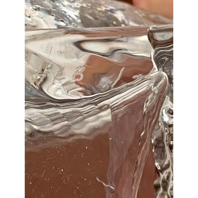 1960s Vintage Lars Hellsten for Scruf Glasbruk Sweden Owl Mid Century Crystal For Sale - Image 5 of 7