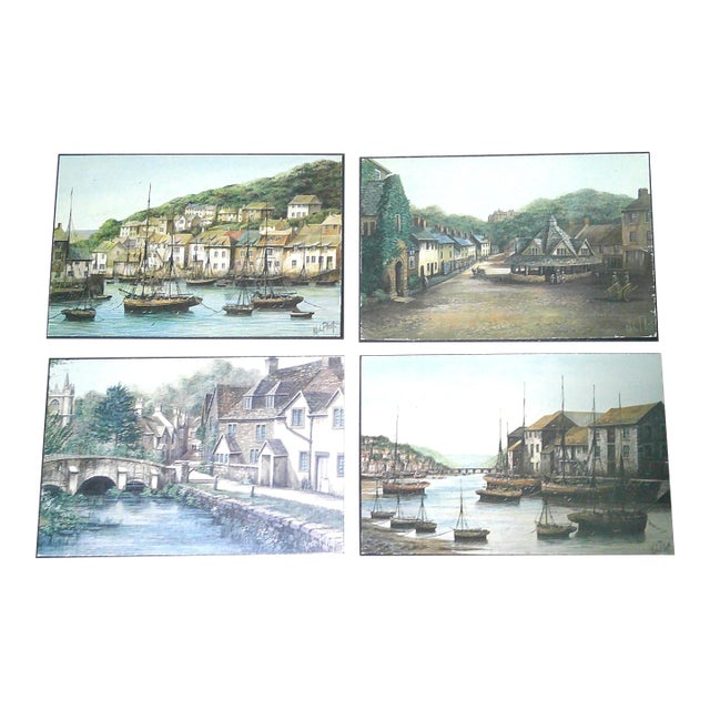 Vintage Kevin Platt Lithograph Art Prints Board Set of 4 For Sale