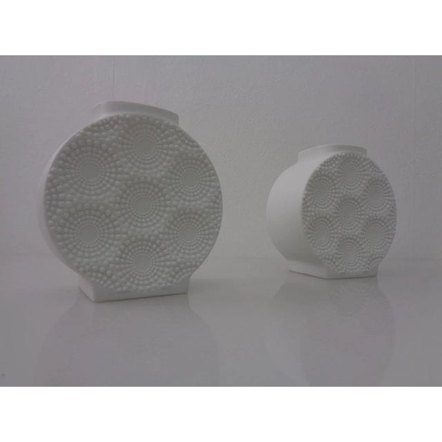 OP Art vases by Manfred Frey for Kaiser from the 1960s. This piece has an attribution mark, I am sure that it is...