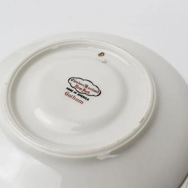 Theodore Haviland Gotham Ceramic Saucers in White and Gold - Set of 10 For Sale In Oklahoma City - Image 6 of 10