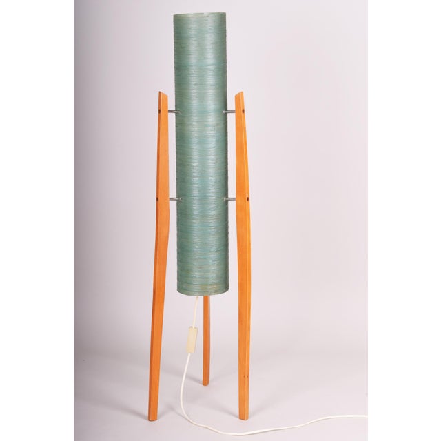 Mid-Century Floor Lamp in Beech by Novoplast Sereď, Czech, 1960s For Sale - Image 6 of 6