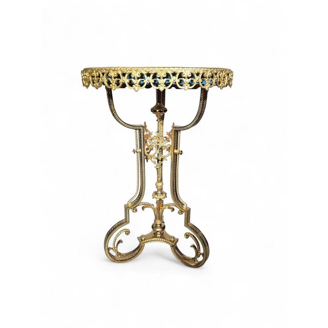 19th Century French Hand-Painted Porcelain Table with Gilt Bronze in the style of Sèvres, 1890s For Sale - Image 4 of 15