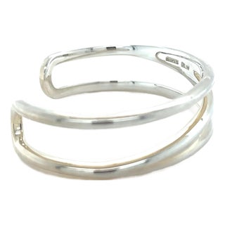 Tiffany & Co. Sterling Silver Zig Zag Open Weave Cuff Bracelet 26.83g For Sale
