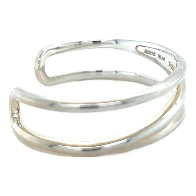 Tiffany & Co. Sterling Silver Zig Zag Open Weave Cuff Bracelet 26.83g For Sale