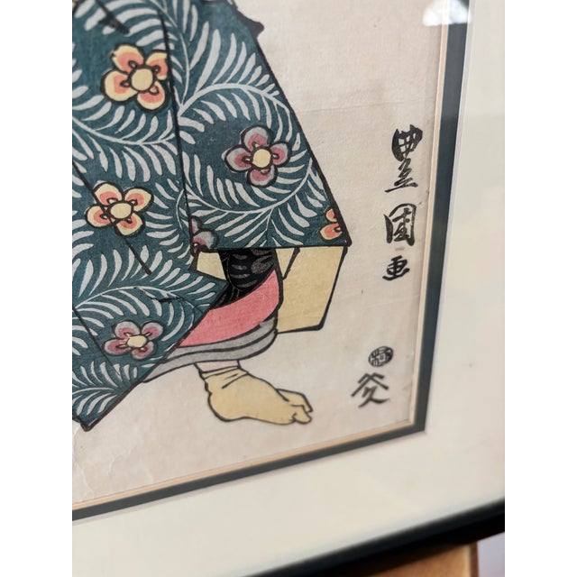 Japanese Antique Japanese Woodblock Print Artwork For Sale - Image 3 of 7