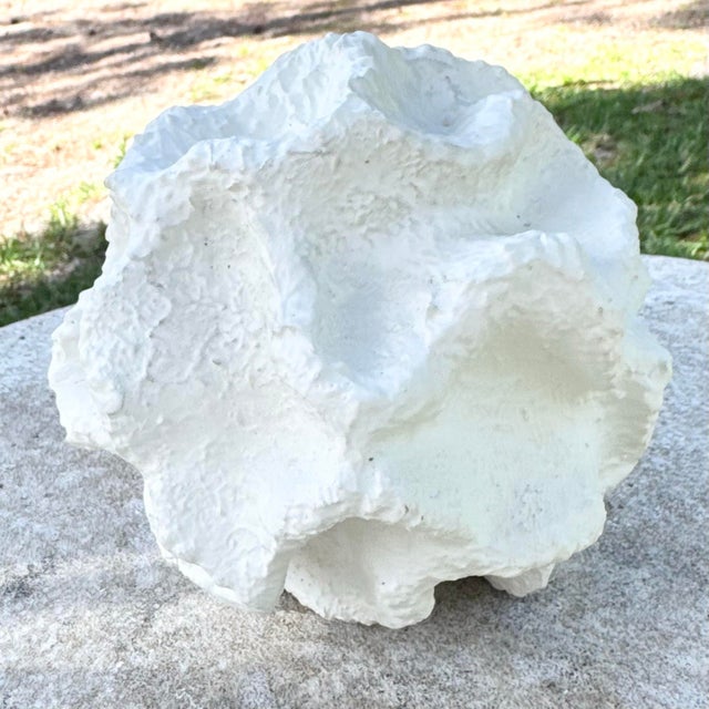 Minimalist Abstract Textured Spherical Plaster Sculpture For Sale - Image 4 of 4