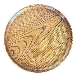 Early 20th Century Japanese Turned Wood Round Tray