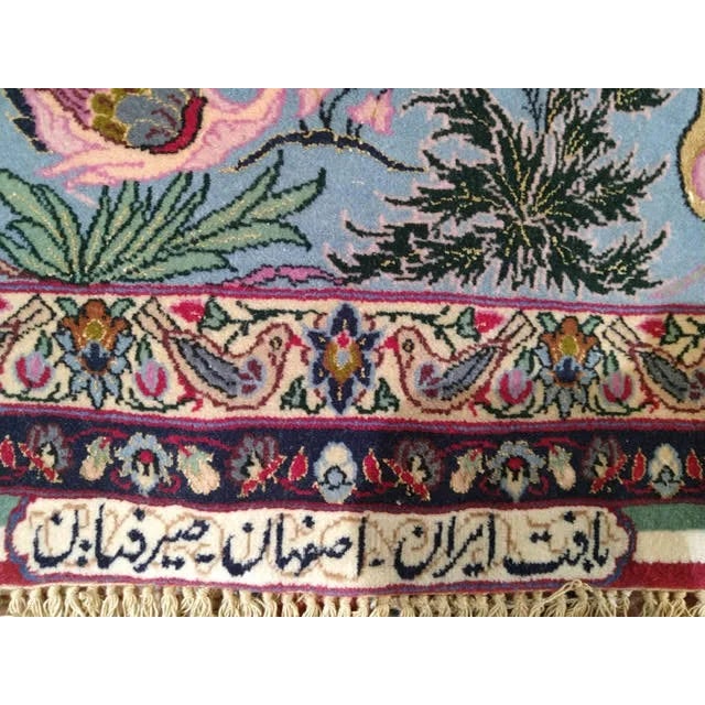 1960s Vintage Seirafian Isphahan Hunting Rug For Sale - Image 4 of 7