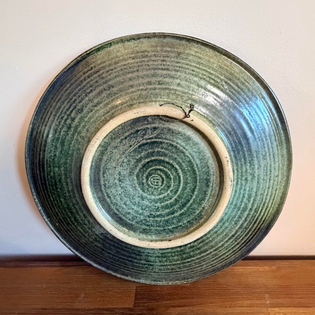 Signed Mid Century Modern Studio Pottery Charger in the Manner of Picasso For Sale - Image 9 of 9