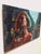 Contemporary Dreaming of the City 2 by Christopher Clark | Oil on Wood Panel Woman in a city street at night. For Sale - Image 3 of 3