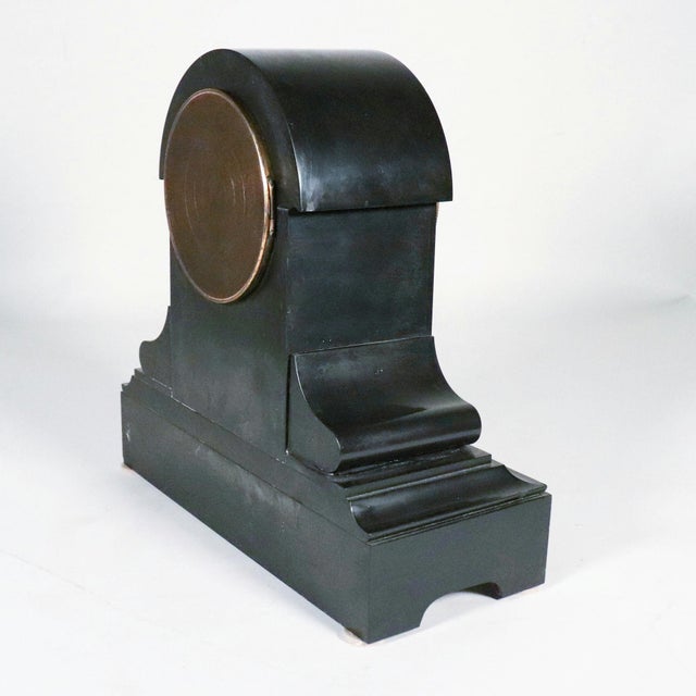 Circa 1910 James Rankin Junior Adam Style Eight-Day Mantle Clock With Faux Marble Casing For Sale In Chicago - Image 6 of 12