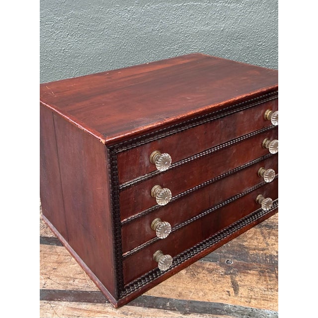 Vintage Bead Trim Table Top Chest of Drawers For Sale - Image 9 of 12