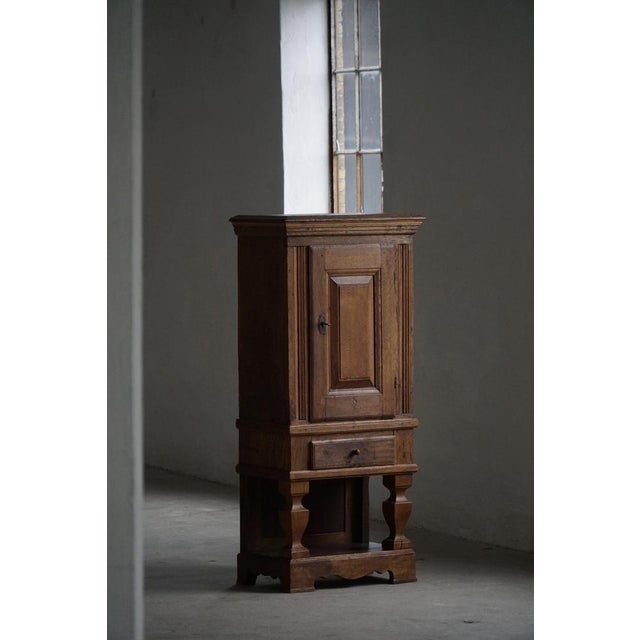 French Baroque Rustic Oak Cabinet with Paneled Door, Mid-19th Century For Sale - Image 6 of 18