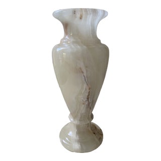 Transitional Honey Large Marble Onyx Vase For Sale