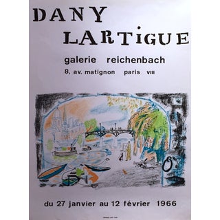 1966 Vintage Dany Lartigue Exhibition Poster For Sale