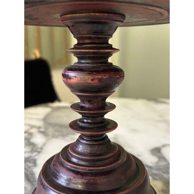 Antique Dutch Colonial Treen Turned Wood Candleholder For Sale - Image 9 of 16