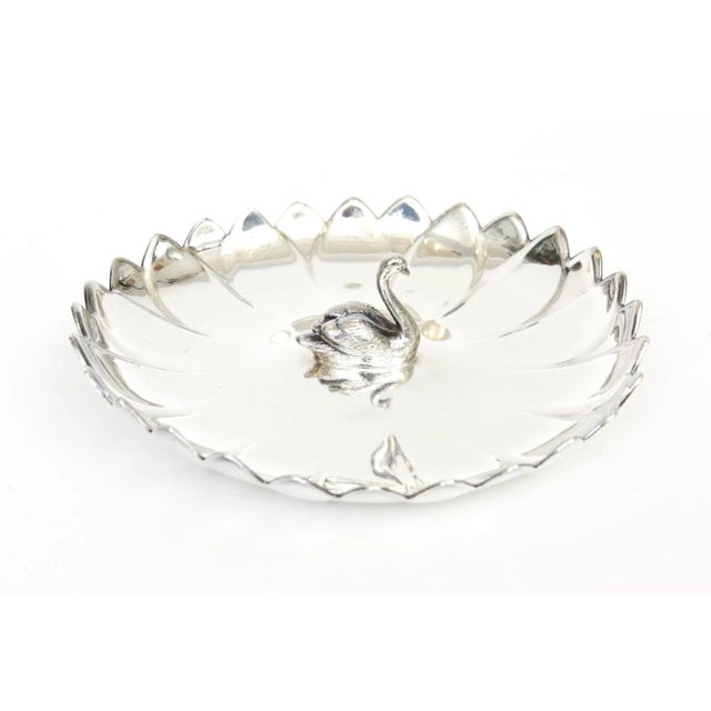 Metal Vintage Reed and Barton Silver-Plate Swan Bowl, Dish or Serving Piece, 1960's For Sale - Image 7 of 10
