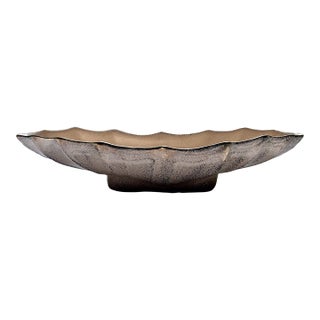 Mid 20th Century California Originals Scalloped Pink Splatter Console Bowl For Sale