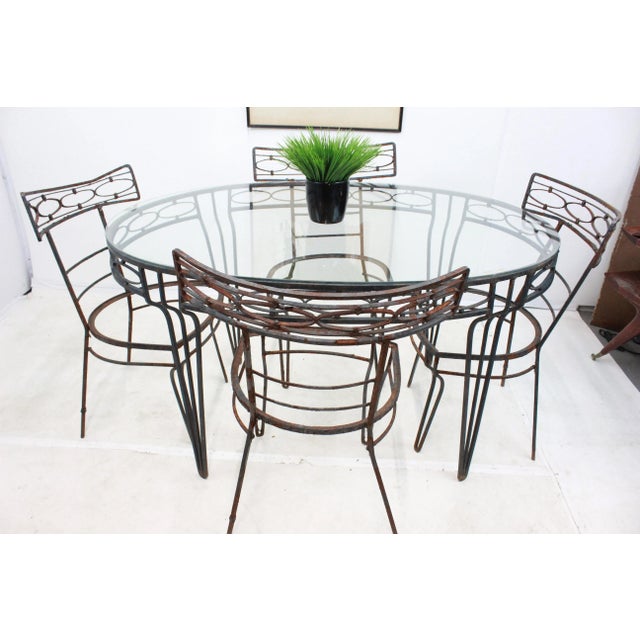Metal Mid Century Modern Patio Dining Set For Sale - Image 7 of 11