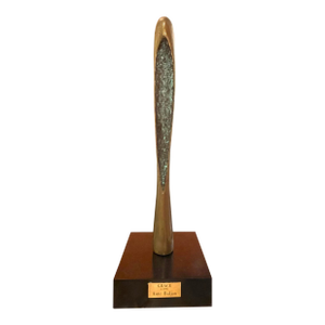 "Grace" by Ante Bullion Bronze Modernist Abstract Sculpture on Stone Base With Name Plaque Dated 1995