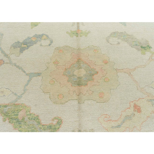 Turkish Oushak Rug 9' x 12'4" For Sale - Image 4 of 4