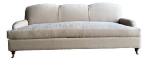 Custom Made Modern English Arm Sofa in Performance Linen Velvet - 86"
