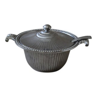 Antique Fluted Silverplate Tureen For Sale