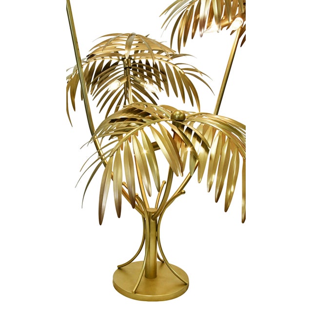 Contemporary Matthew Izzo Home Palmbeach Gilda Antique Brass Oversized Nine Light Palm Tree Floor Lamp For Sale - Image 3 of 5