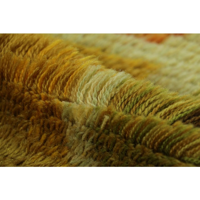 Textile Vintage Swedish Rug in Green-Brown With Geometric Pattern | Rug & Kilim For Sale - Image 7 of 8