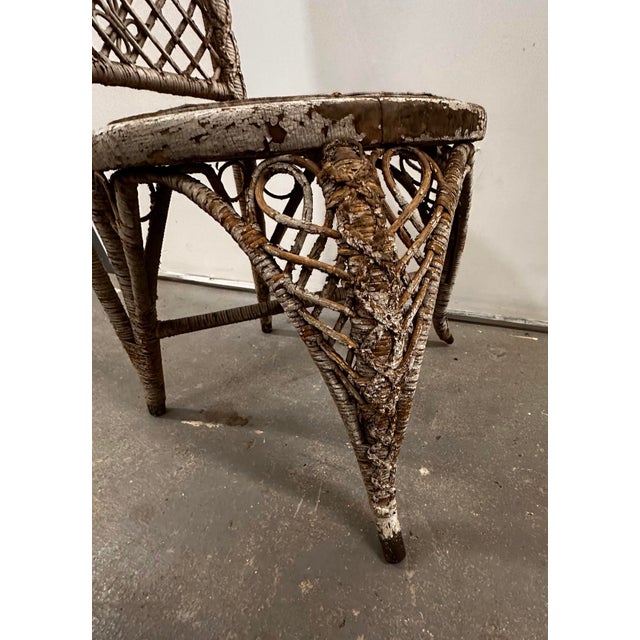 Heywood-Wakefield Late 19th Century Antique Victorian Heywood Brothers/Heywood Wakefield Rattan & Wicker Portrait Chair For Sale - Image 4 of 12