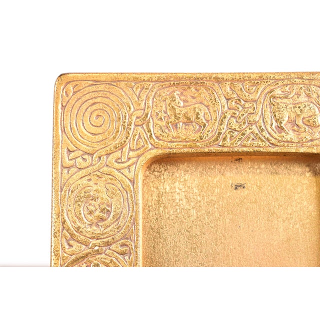 Metal Tiffany Studios New York Zodiac Bronze Doré Picture Frame For Sale - Image 7 of 14