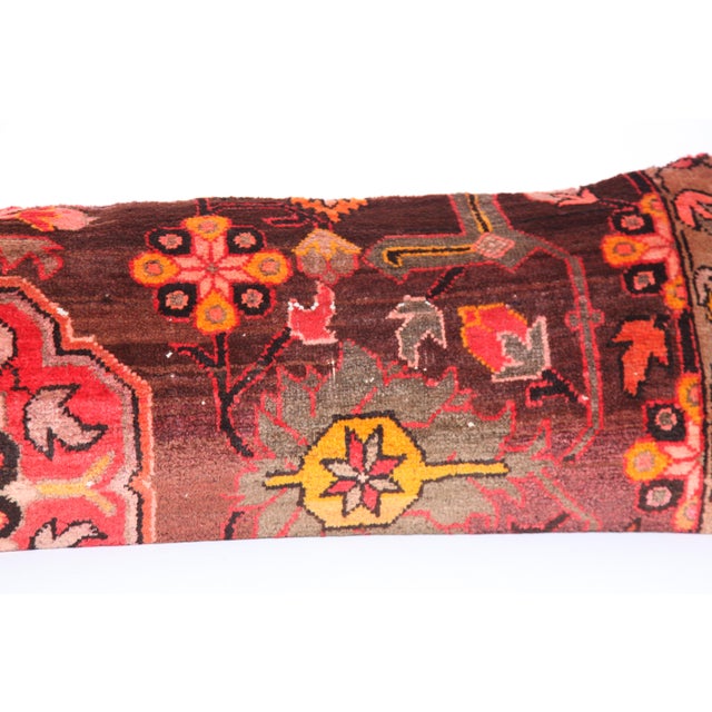 Handwoven Tribal Rug Decorative Lumbar Pillow - Rustic Bohemian Vintage Rug Pillow Cover -16'' X 53'' For Sale - Image 4 of 9