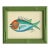Original Hand-Painted Fish Painting in a Hand-Painted Frame For Sale
